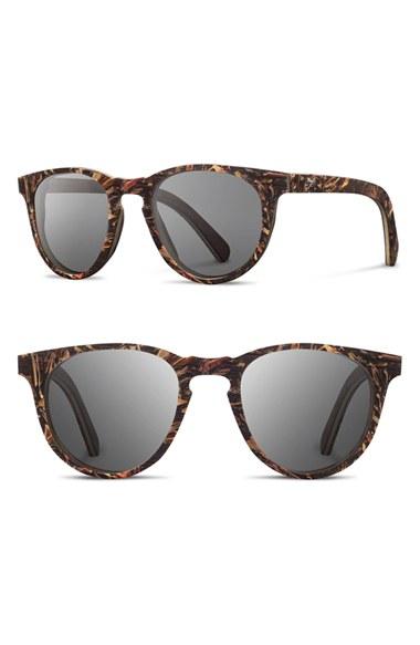 Women's Shwood 'belmont Flower' 51mm Polarized Wood Sunglasses -