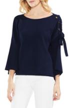 Women's Vince Camuto Lace-up Bell Sleeve Sweater, Size - Blue