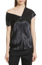 Women's Helmut Lang One-shoulder Satin Top - Black