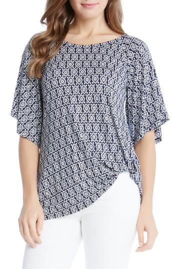 Women's Karen Kane Pick-up Hem Diamond Print Top