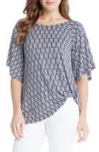 Women's Karen Kane Pick-up Hem Diamond Print Top