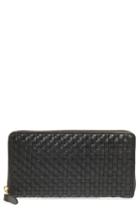 Women's Cole Haan Zoe Woven Rfid Leather Continental Zip Wallet - Black