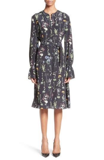 Women's Altuzarra Leighton Floral Print Silk Dress Us / 36 Fr - Black