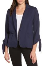 Women's Halogen Tie Sleeve Knit Jacket - Blue