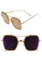 Women's Gentle Monster 53mm Retro Square Sunglasses - Brown/ Light Purple Mirror
