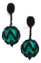 Women's Oscar De La Renta Beaded Chevron Ball Earrings