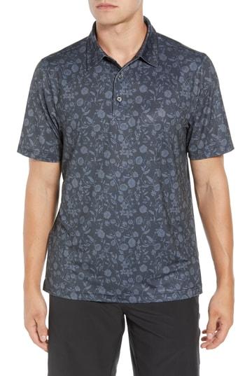 Men's Cutter & Buck Drytec Floral Print Polo - Black