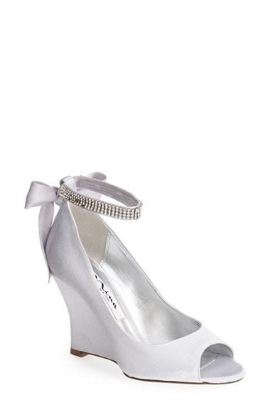 Women's Nina 'emma' Crystal Embellished Ankle Strap Pump M - Metallic (online Only)