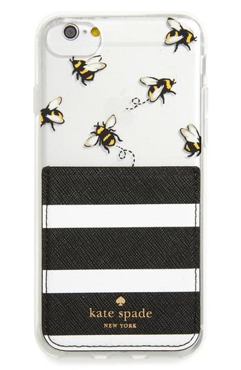 Kate Spade New York Stick To It Iphone 7/8 & Iphone 7/8 Case & Sticker Pocket Set - Black
