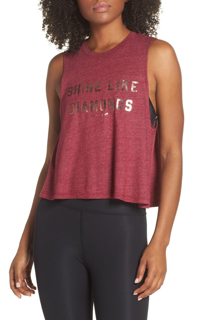 Women's Spiritual Gangster Shine Like Diamonds Crop Tank
