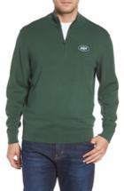 Men's Cutter & Buck New York Jets - Lakemont Regular Fit Quarter Zip Sweater - Green