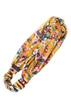 Tasha Floral Velvet Knotted Head Wrap, Size - Yellow