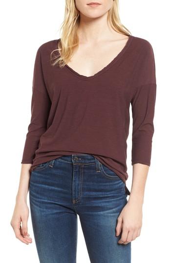 Women's James Perse V-neck Tee - Red