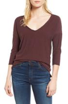 Women's James Perse V-neck Tee - Red