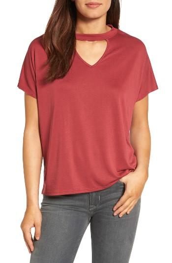 Women's Bobeau Cutout Tee - Burgundy