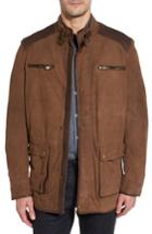 Men's Missani Le Collezioni Leather Trim Nubuck Jacket, Size - Brown