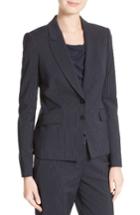 Women's Boss Jakinala Pinstripe Suit Jacket - Blue