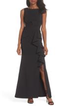 Women's Eliza J Sequin & Lace High/low Trumpet Gown