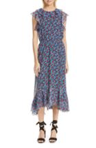 Women's Robert Rodriguez Juliette Floral Print Open Back Midi Dress - Blue