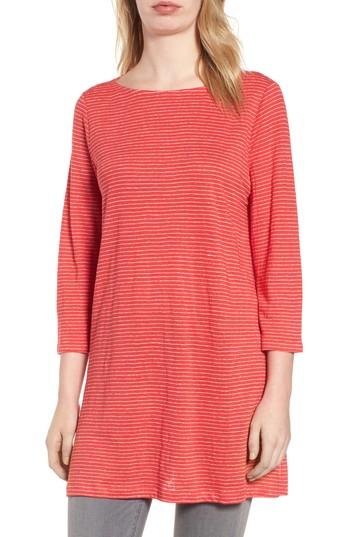 Women's Eileen Fisher Organic Linen Tunic, Size - Red