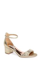 Women's Badgley Mischka Tamara Crystal Block Heel Sandal .5 M - Ivory