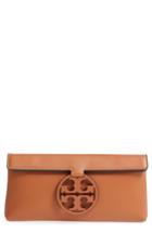 Tory Burch Miller Leather Clutch - Brown