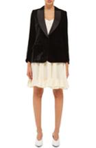 Women's Topshop Velvet Tuxedo Blazer Us (fits Like 0) - Black