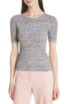 Women's Theory Marled Rib Knit Crewneck Sweater - White
