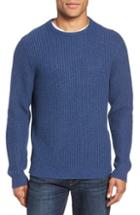 Men's Nordstrom Men's Shop Regular Fit Ribbed Crewneck Sweater - Blue