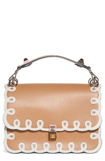 Fendi Kan I Scalloped Leather Shoulder Bag -