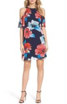Women's Vince Camuto Floral Cold Shoulder Shift Dress - Blue