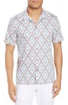 Men's Ted Baker London Slim Fit Diamond Print Sport Shirt (s) - Pink