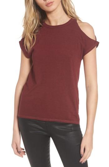 Women's Pam & Gela Cold Shoulder Tee - Burgundy