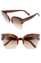 Women's Tom Ford Savannah 55mm Cat Eye Sunglasses - Blonde Havana/ Gradient Brown