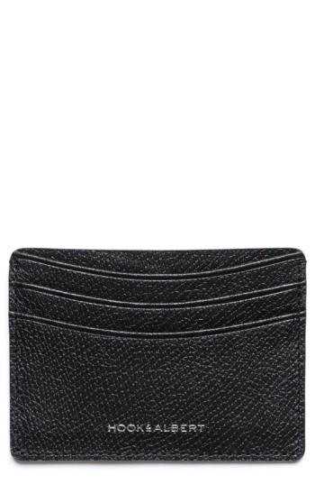 Men's Hook + Albert Leather Card Case - Black