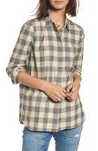Women's Madewell Ex-boyfriend Buffalo Check Button Back Shirt - White
