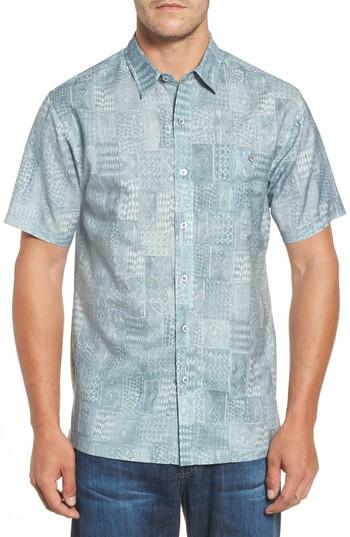Men's Tori Richard Scrimshaw Classic Fit Linen & Cotton Sport Shirt, Size - Grey