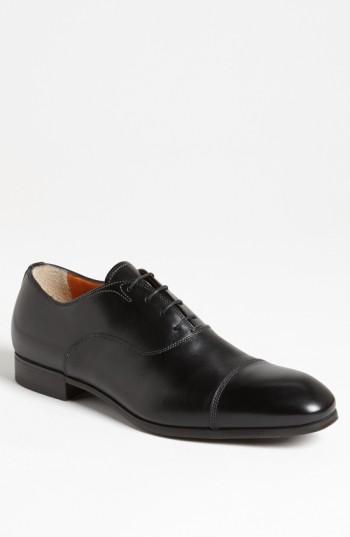 Men's Santoni 'salem' Cap Toe Oxford Ee - Black