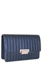 Whiting & Davis Sydney Quilted Clutch - Blue