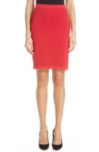 Women's Emporio Armani Rib Knit Pencil Skirt Us / 38 It - Red