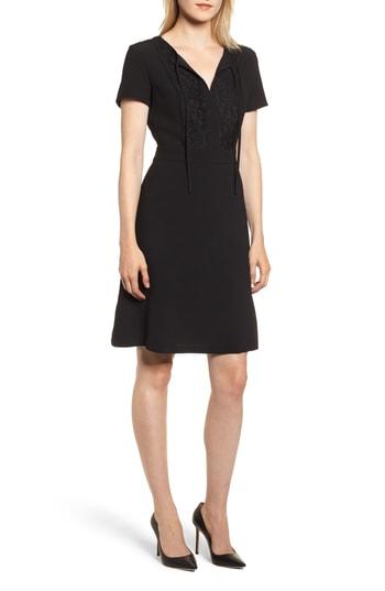 Women's Karl Lagerfeld Paris Lace Bib Sheath Dress - Black