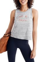 Women's Madewell Out Of Town Crop Tank, Size - Grey