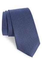 Men's Calibrate Grid Woven Silk Tie, Size - Blue