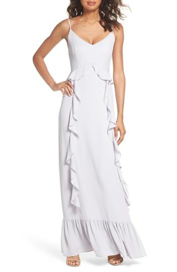 Women's Wayf Loyal Ruffle Empire Maxi Dress - Grey