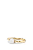 Women's David Yurman Solari Station Ring With Pearl & Diamonds In 18k Gold