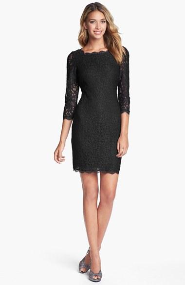 Women's Adrianna Papell Lace Overlay Sheath Dress - Black