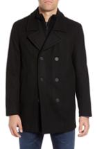 Men's Marc New York Burnett Peacoat With Rib Knit Bib