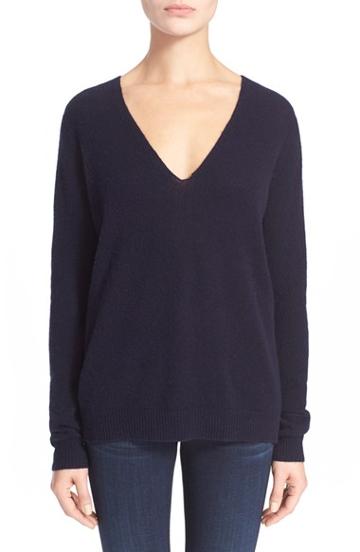 Women's Theory 'adrianna' V-neck Cashmere Pullover, Size - Blue