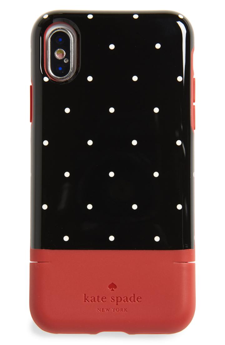Kate Spade New York Dot Iphone X/xs Case & Card Holder - Red