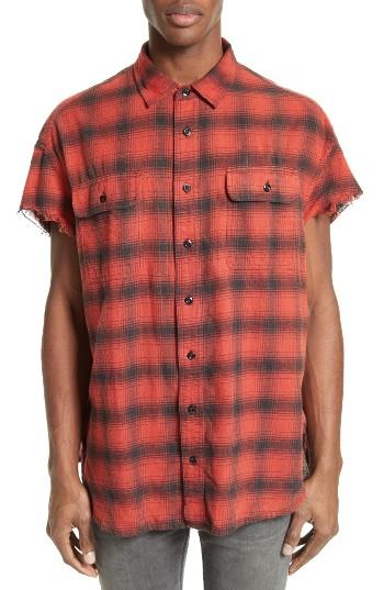 Men's R13 Oversize Plaid Flannel Shirt